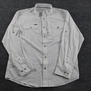 Poncho Shirt Medium Ultra Lite Long Sleeve White Magnetic Pockets Performance